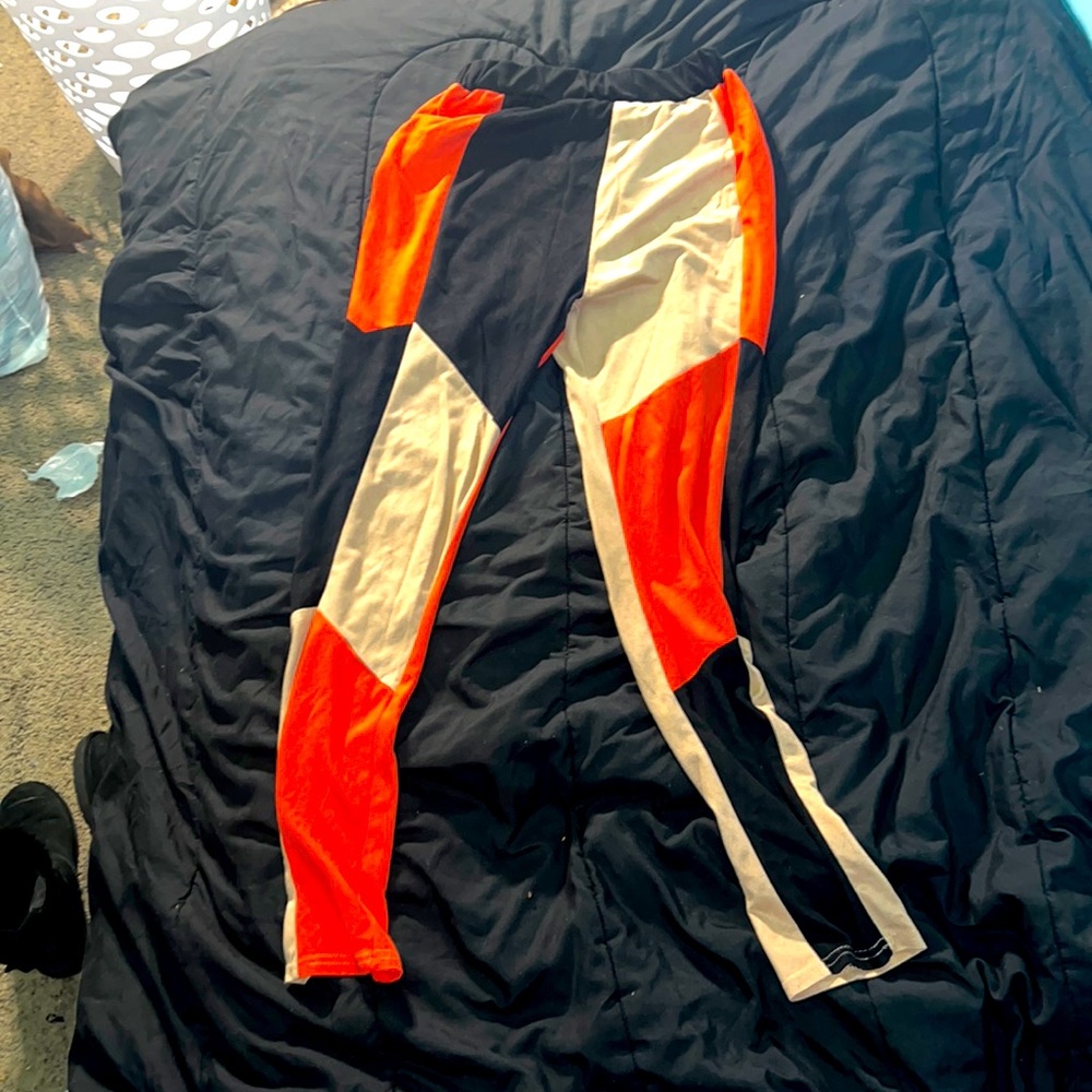 Cute flirty Black, Tan and Orange Pants
